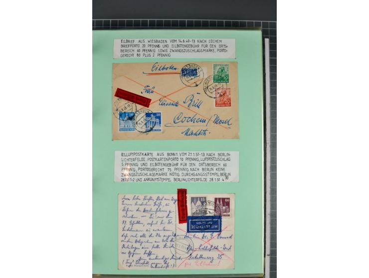 1828/1995, sehr umfangreiche Ausstellungs-Sammlung "Die Eilboten-Post" ab Vorphila in 11 Alben mit einigen hundert Briefen, K