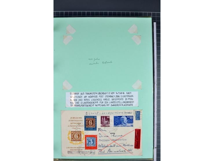 1828/1995, sehr umfangreiche Ausstellungs-Sammlung "Die Eilboten-Post" ab Vorphila in 11 Alben mit einigen hundert Briefen, K