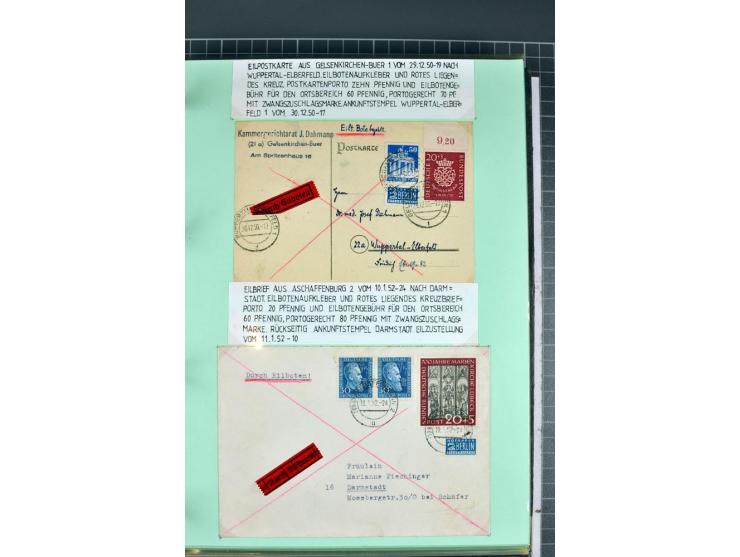 1828/1995, sehr umfangreiche Ausstellungs-Sammlung "Die Eilboten-Post" ab Vorphila in 11 Alben mit einigen hundert Briefen, K