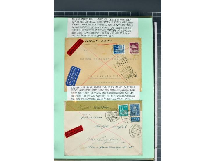 1828/1995, sehr umfangreiche Ausstellungs-Sammlung "Die Eilboten-Post" ab Vorphila in 11 Alben mit einigen hundert Briefen, K