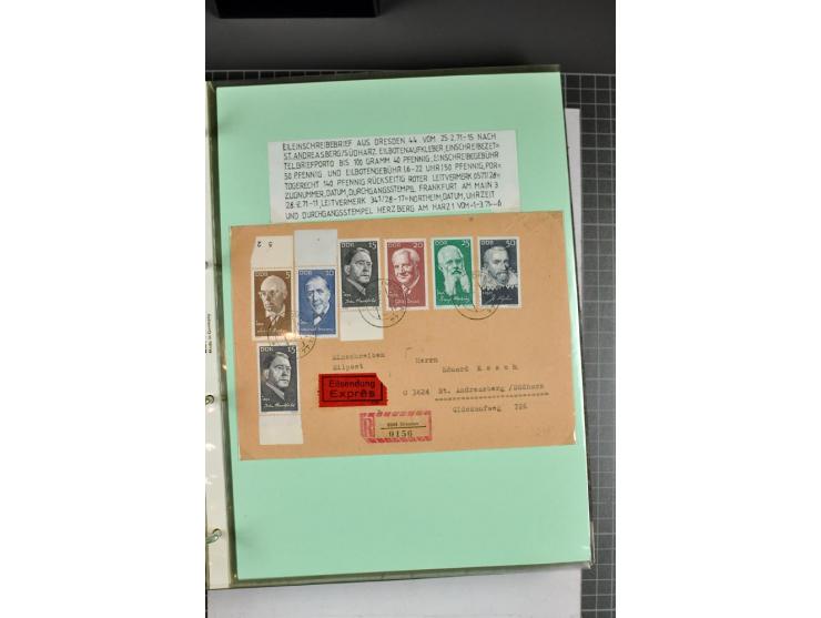 1828/1995, sehr umfangreiche Ausstellungs-Sammlung "Die Eilboten-Post" ab Vorphila in 11 Alben mit einigen hundert Briefen, K