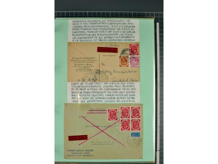 1828/1995, sehr umfangreiche Ausstellungs-Sammlung "Die Eilboten-Post" ab Vorphila in 11 Alben mit einigen hundert Briefen, K