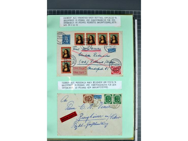 1828/1995, sehr umfangreiche Ausstellungs-Sammlung "Die Eilboten-Post" ab Vorphila in 11 Alben mit einigen hundert Briefen, K