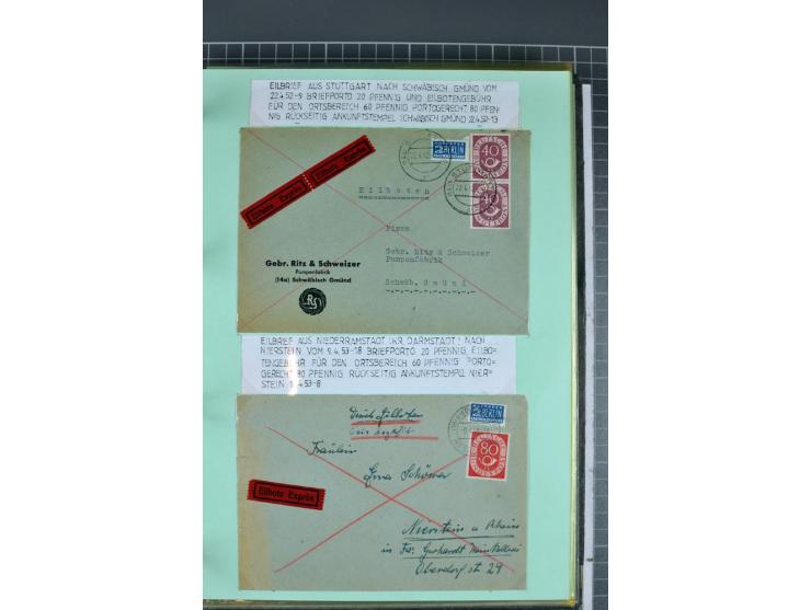 1828/1995, sehr umfangreiche Ausstellungs-Sammlung "Die Eilboten-Post" ab Vorphila in 11 Alben mit einigen hundert Briefen, K