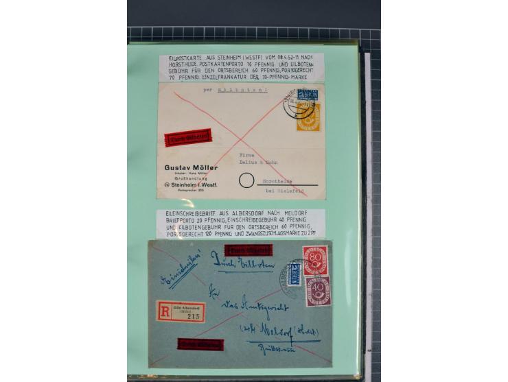 1828/1995, sehr umfangreiche Ausstellungs-Sammlung "Die Eilboten-Post" ab Vorphila in 11 Alben mit einigen hundert Briefen, K