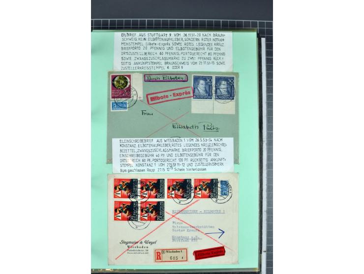 1828/1995, sehr umfangreiche Ausstellungs-Sammlung "Die Eilboten-Post" ab Vorphila in 11 Alben mit einigen hundert Briefen, K