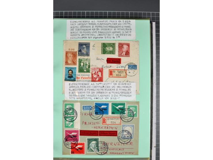 1828/1995, sehr umfangreiche Ausstellungs-Sammlung "Die Eilboten-Post" ab Vorphila in 11 Alben mit einigen hundert Briefen, K