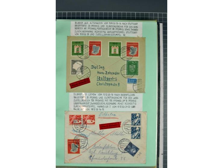 1828/1995, sehr umfangreiche Ausstellungs-Sammlung "Die Eilboten-Post" ab Vorphila in 11 Alben mit einigen hundert Briefen, K