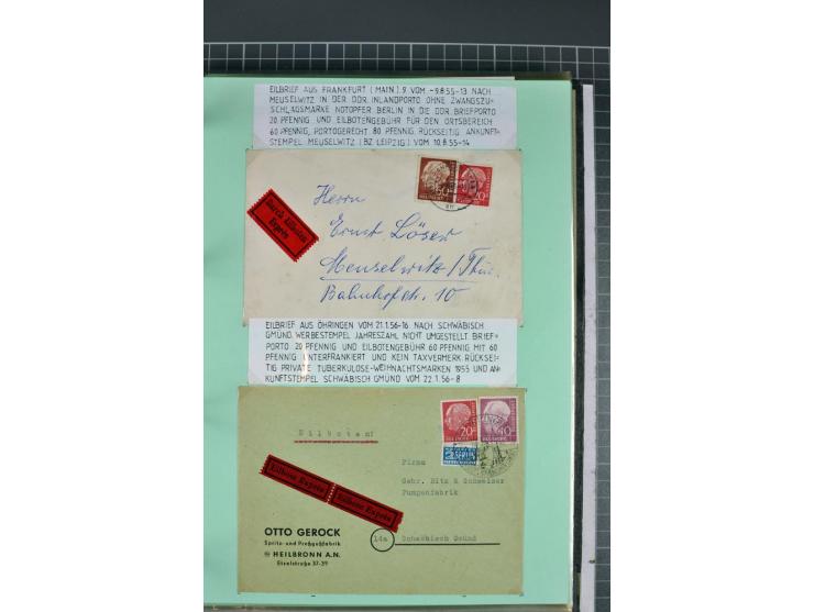 1828/1995, sehr umfangreiche Ausstellungs-Sammlung "Die Eilboten-Post" ab Vorphila in 11 Alben mit einigen hundert Briefen, K