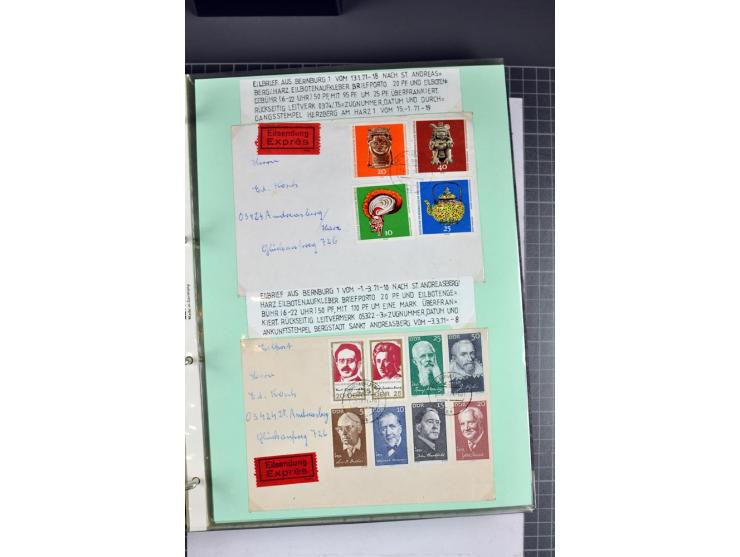 1828/1995, sehr umfangreiche Ausstellungs-Sammlung "Die Eilboten-Post" ab Vorphila in 11 Alben mit einigen hundert Briefen, K