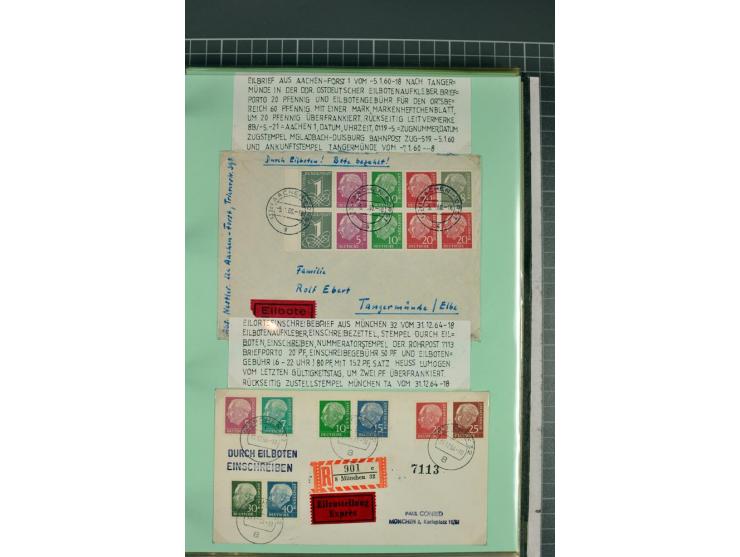 1828/1995, sehr umfangreiche Ausstellungs-Sammlung "Die Eilboten-Post" ab Vorphila in 11 Alben mit einigen hundert Briefen, K