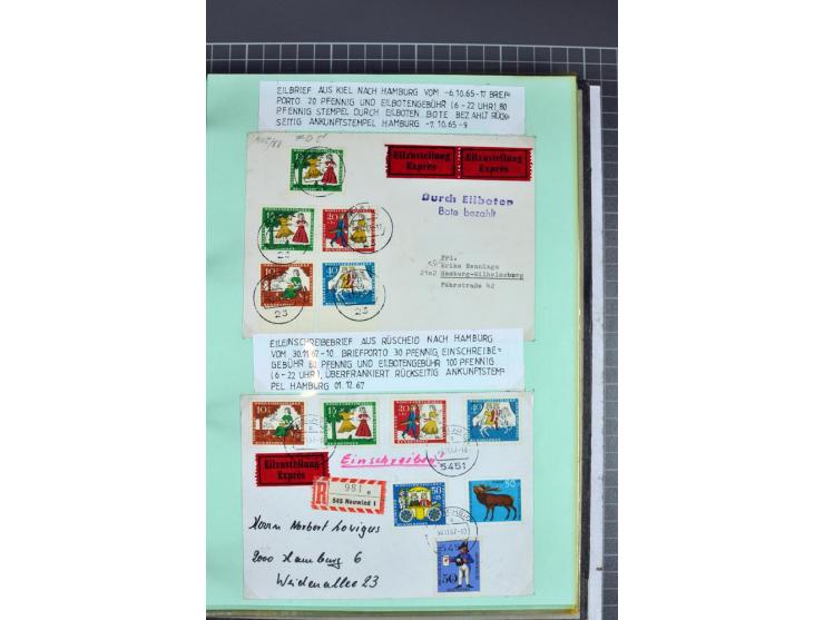 1828/1995, sehr umfangreiche Ausstellungs-Sammlung "Die Eilboten-Post" ab Vorphila in 11 Alben mit einigen hundert Briefen, K