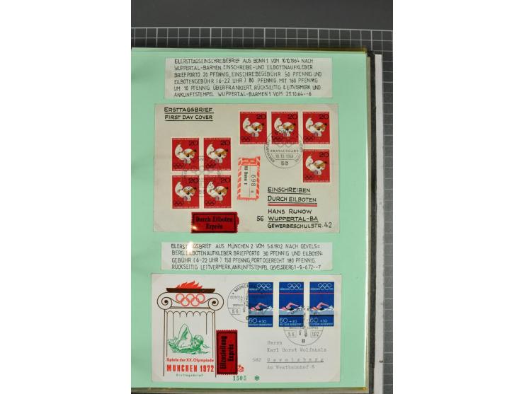 1828/1995, sehr umfangreiche Ausstellungs-Sammlung "Die Eilboten-Post" ab Vorphila in 11 Alben mit einigen hundert Briefen, K