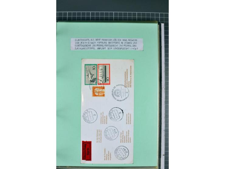1828/1995, sehr umfangreiche Ausstellungs-Sammlung "Die Eilboten-Post" ab Vorphila in 11 Alben mit einigen hundert Briefen, K