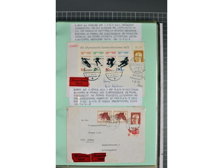 1828/1995, sehr umfangreiche Ausstellungs-Sammlung "Die Eilboten-Post" ab Vorphila in 11 Alben mit einigen hundert Briefen, K