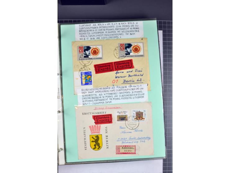 1828/1995, sehr umfangreiche Ausstellungs-Sammlung "Die Eilboten-Post" ab Vorphila in 11 Alben mit einigen hundert Briefen, K