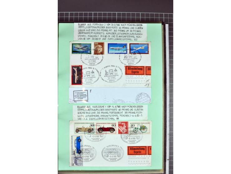 1828/1995, sehr umfangreiche Ausstellungs-Sammlung "Die Eilboten-Post" ab Vorphila in 11 Alben mit einigen hundert Briefen, K