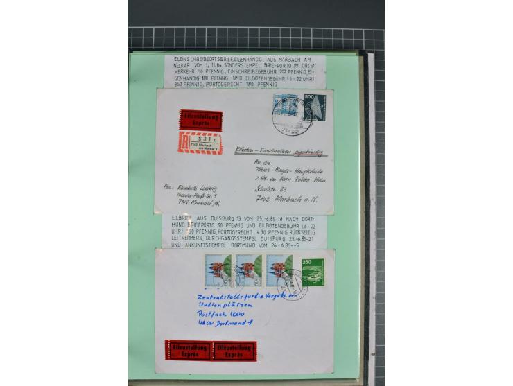1828/1995, sehr umfangreiche Ausstellungs-Sammlung "Die Eilboten-Post" ab Vorphila in 11 Alben mit einigen hundert Briefen, K
