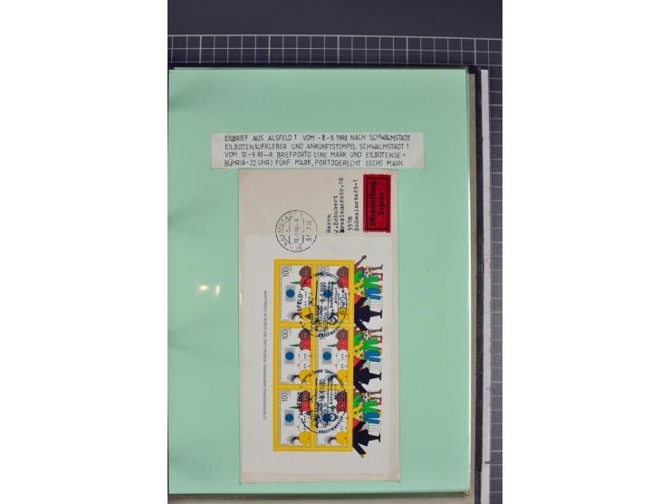 1828/1995, sehr umfangreiche Ausstellungs-Sammlung "Die Eilboten-Post" ab Vorphila in 11 Alben mit einigen hundert Briefen, K
