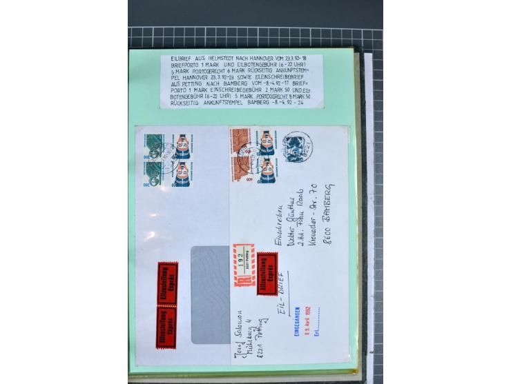 1828/1995, sehr umfangreiche Ausstellungs-Sammlung "Die Eilboten-Post" ab Vorphila in 11 Alben mit einigen hundert Briefen, K