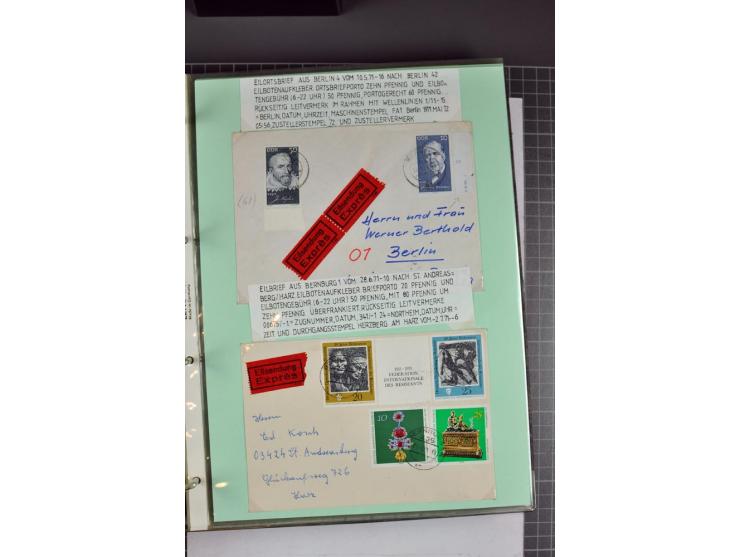 1828/1995, sehr umfangreiche Ausstellungs-Sammlung "Die Eilboten-Post" ab Vorphila in 11 Alben mit einigen hundert Briefen, K