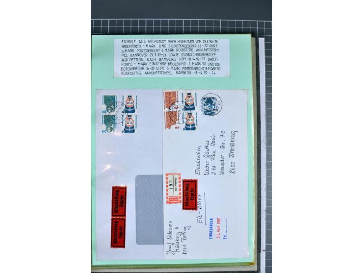 1828/1995, sehr umfangreiche Ausstellungs-Sammlung "Die Eilboten-Post" ab Vorphila in 11 Alben mit einigen hundert Briefen, K