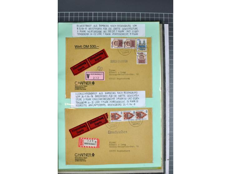 1828/1995, sehr umfangreiche Ausstellungs-Sammlung "Die Eilboten-Post" ab Vorphila in 11 Alben mit einigen hundert Briefen, K