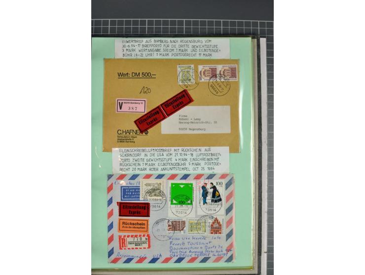 1828/1995, sehr umfangreiche Ausstellungs-Sammlung "Die Eilboten-Post" ab Vorphila in 11 Alben mit einigen hundert Briefen, K