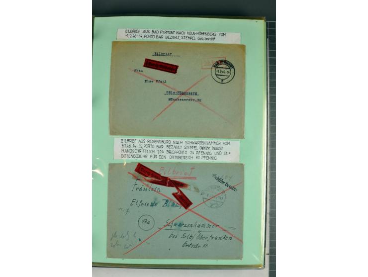 1828/1995, sehr umfangreiche Ausstellungs-Sammlung "Die Eilboten-Post" ab Vorphila in 11 Alben mit einigen hundert Briefen, K