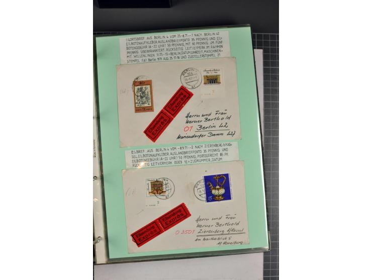 1828/1995, sehr umfangreiche Ausstellungs-Sammlung "Die Eilboten-Post" ab Vorphila in 11 Alben mit einigen hundert Briefen, K