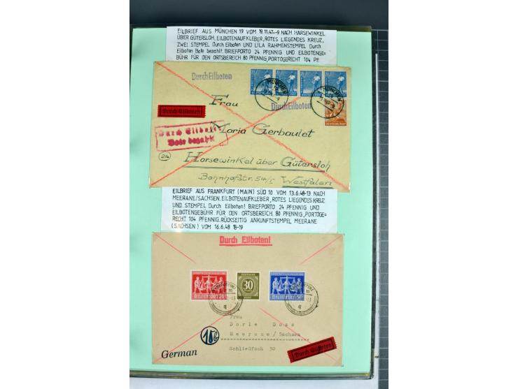 1828/1995, sehr umfangreiche Ausstellungs-Sammlung "Die Eilboten-Post" ab Vorphila in 11 Alben mit einigen hundert Briefen, K