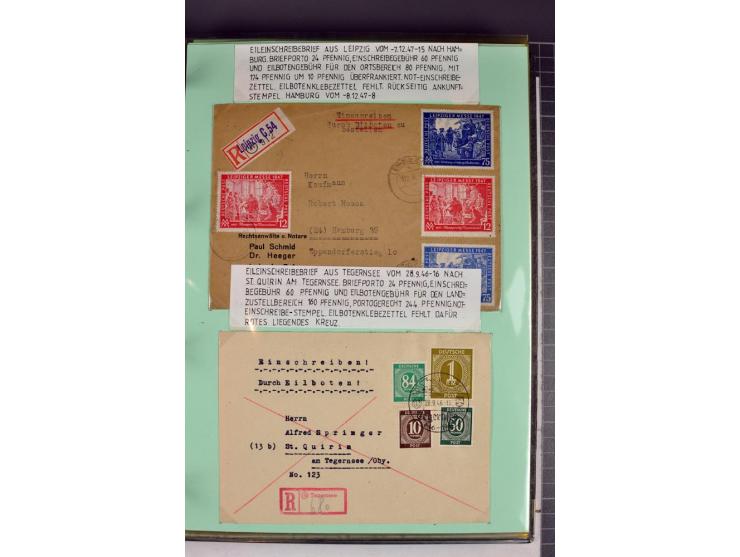 1828/1995, sehr umfangreiche Ausstellungs-Sammlung "Die Eilboten-Post" ab Vorphila in 11 Alben mit einigen hundert Briefen, K