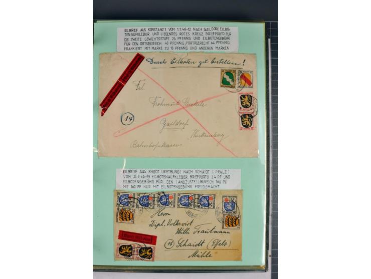 1828/1995, sehr umfangreiche Ausstellungs-Sammlung "Die Eilboten-Post" ab Vorphila in 11 Alben mit einigen hundert Briefen, K