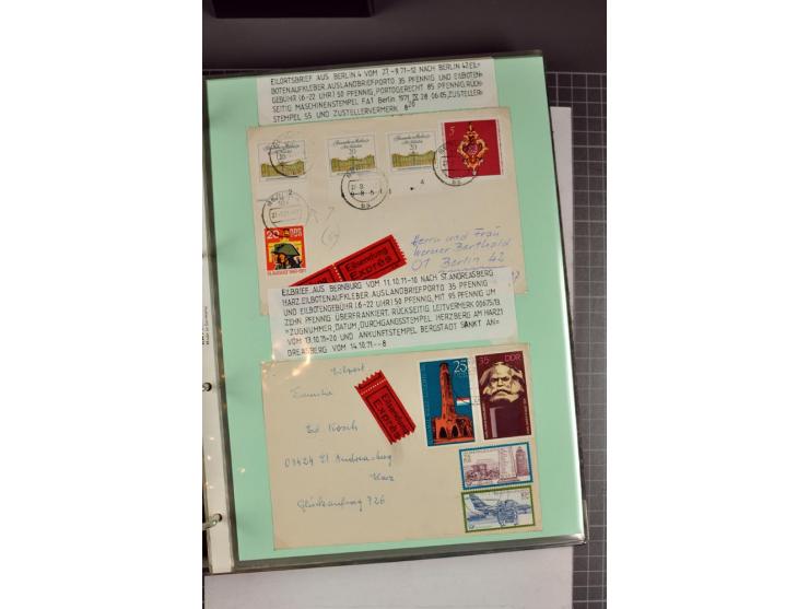 1828/1995, sehr umfangreiche Ausstellungs-Sammlung "Die Eilboten-Post" ab Vorphila in 11 Alben mit einigen hundert Briefen, K