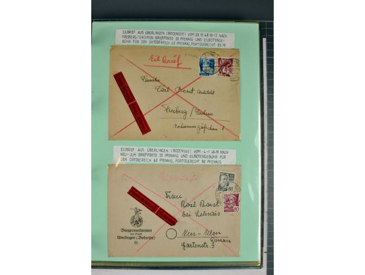 1828/1995, sehr umfangreiche Ausstellungs-Sammlung "Die Eilboten-Post" ab Vorphila in 11 Alben mit einigen hundert Briefen, K