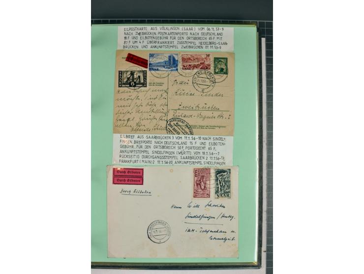 1828/1995, sehr umfangreiche Ausstellungs-Sammlung "Die Eilboten-Post" ab Vorphila in 11 Alben mit einigen hundert Briefen, K