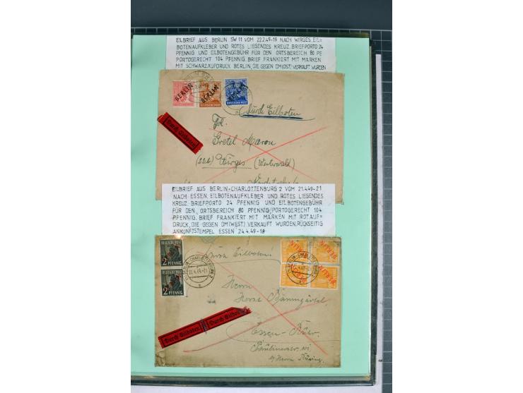 1828/1995, sehr umfangreiche Ausstellungs-Sammlung "Die Eilboten-Post" ab Vorphila in 11 Alben mit einigen hundert Briefen, K