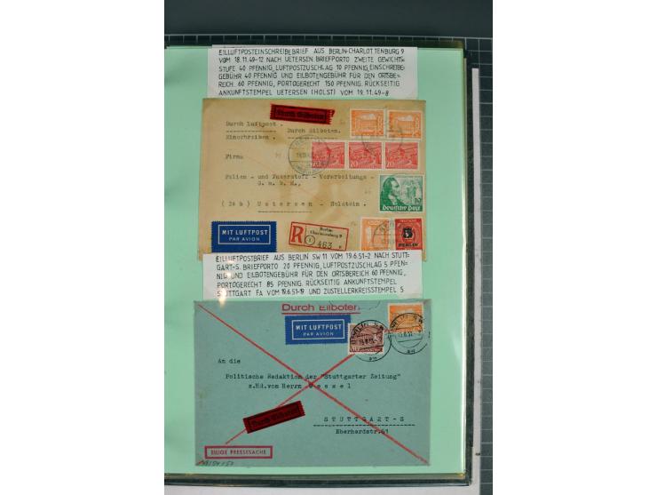 1828/1995, sehr umfangreiche Ausstellungs-Sammlung "Die Eilboten-Post" ab Vorphila in 11 Alben mit einigen hundert Briefen, K