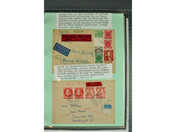 1828/1995, sehr umfangreiche Ausstellungs-Sammlung "Die Eilboten-Post" ab Vorphila in 11 Alben mit einigen hundert Briefen, K