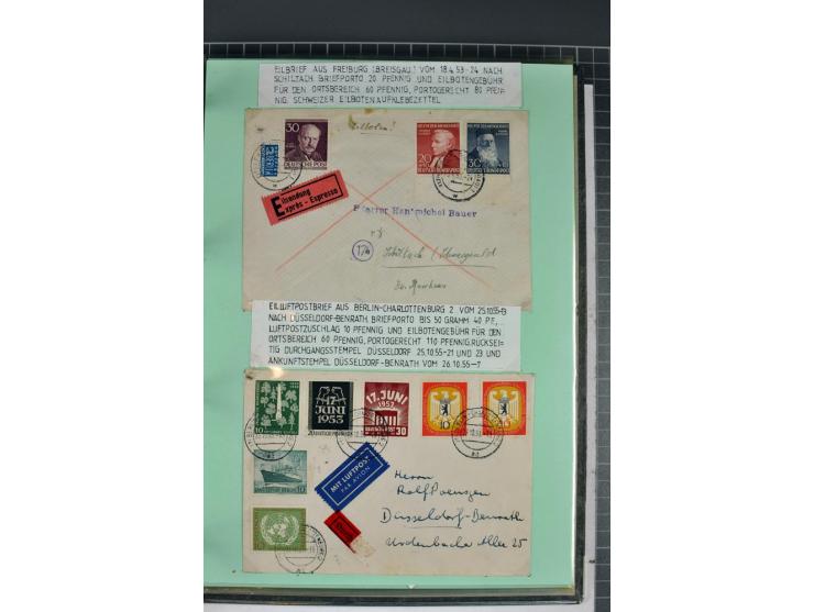 1828/1995, sehr umfangreiche Ausstellungs-Sammlung "Die Eilboten-Post" ab Vorphila in 11 Alben mit einigen hundert Briefen, K