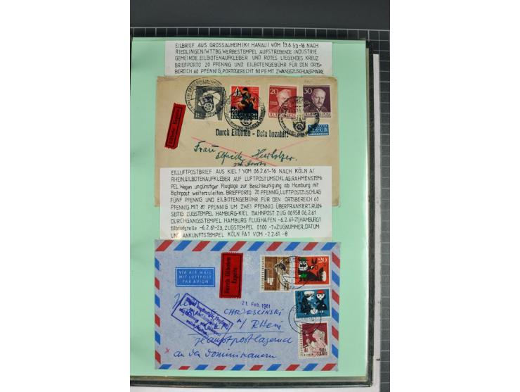 1828/1995, sehr umfangreiche Ausstellungs-Sammlung "Die Eilboten-Post" ab Vorphila in 11 Alben mit einigen hundert Briefen, K