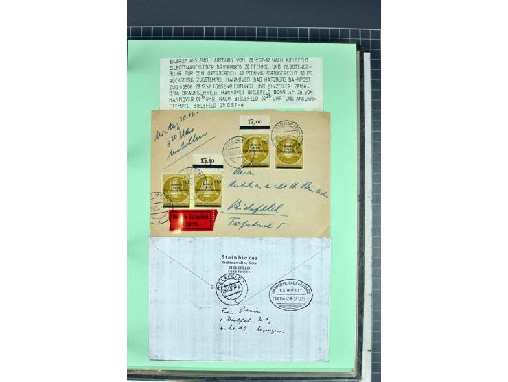 1828/1995, sehr umfangreiche Ausstellungs-Sammlung "Die Eilboten-Post" ab Vorphila in 11 Alben mit einigen hundert Briefen, K