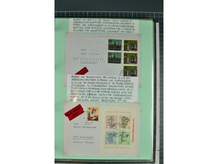 1828/1995, sehr umfangreiche Ausstellungs-Sammlung "Die Eilboten-Post" ab Vorphila in 11 Alben mit einigen hundert Briefen, K