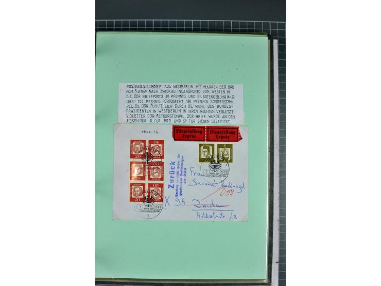 1828/1995, sehr umfangreiche Ausstellungs-Sammlung "Die Eilboten-Post" ab Vorphila in 11 Alben mit einigen hundert Briefen, K