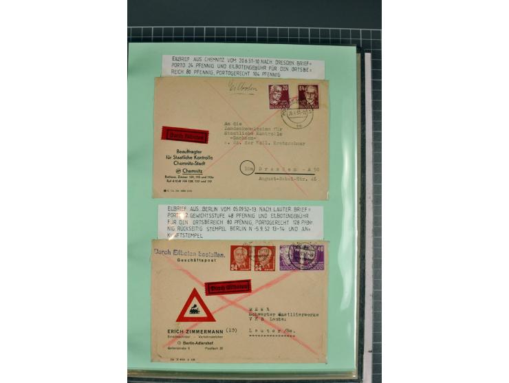 1828/1995, sehr umfangreiche Ausstellungs-Sammlung "Die Eilboten-Post" ab Vorphila in 11 Alben mit einigen hundert Briefen, K