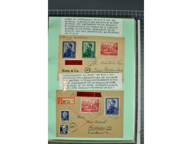 1828/1995, sehr umfangreiche Ausstellungs-Sammlung "Die Eilboten-Post" ab Vorphila in 11 Alben mit einigen hundert Briefen, K