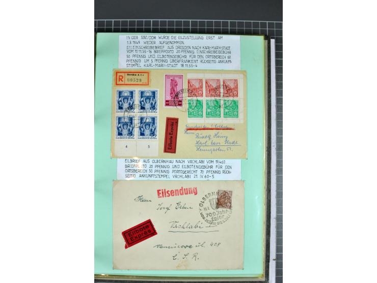 1828/1995, sehr umfangreiche Ausstellungs-Sammlung "Die Eilboten-Post" ab Vorphila in 11 Alben mit einigen hundert Briefen, K