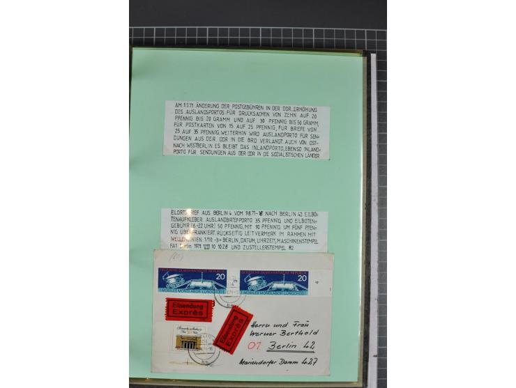 1828/1995, sehr umfangreiche Ausstellungs-Sammlung "Die Eilboten-Post" ab Vorphila in 11 Alben mit einigen hundert Briefen, K