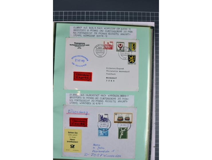 1828/1995, sehr umfangreiche Ausstellungs-Sammlung "Die Eilboten-Post" ab Vorphila in 11 Alben mit einigen hundert Briefen, K