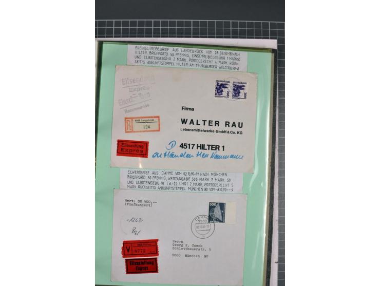 1828/1995, sehr umfangreiche Ausstellungs-Sammlung "Die Eilboten-Post" ab Vorphila in 11 Alben mit einigen hundert Briefen, K